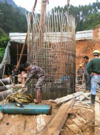  Guangdong xinfeng highway bridge reinforcing cage cutting